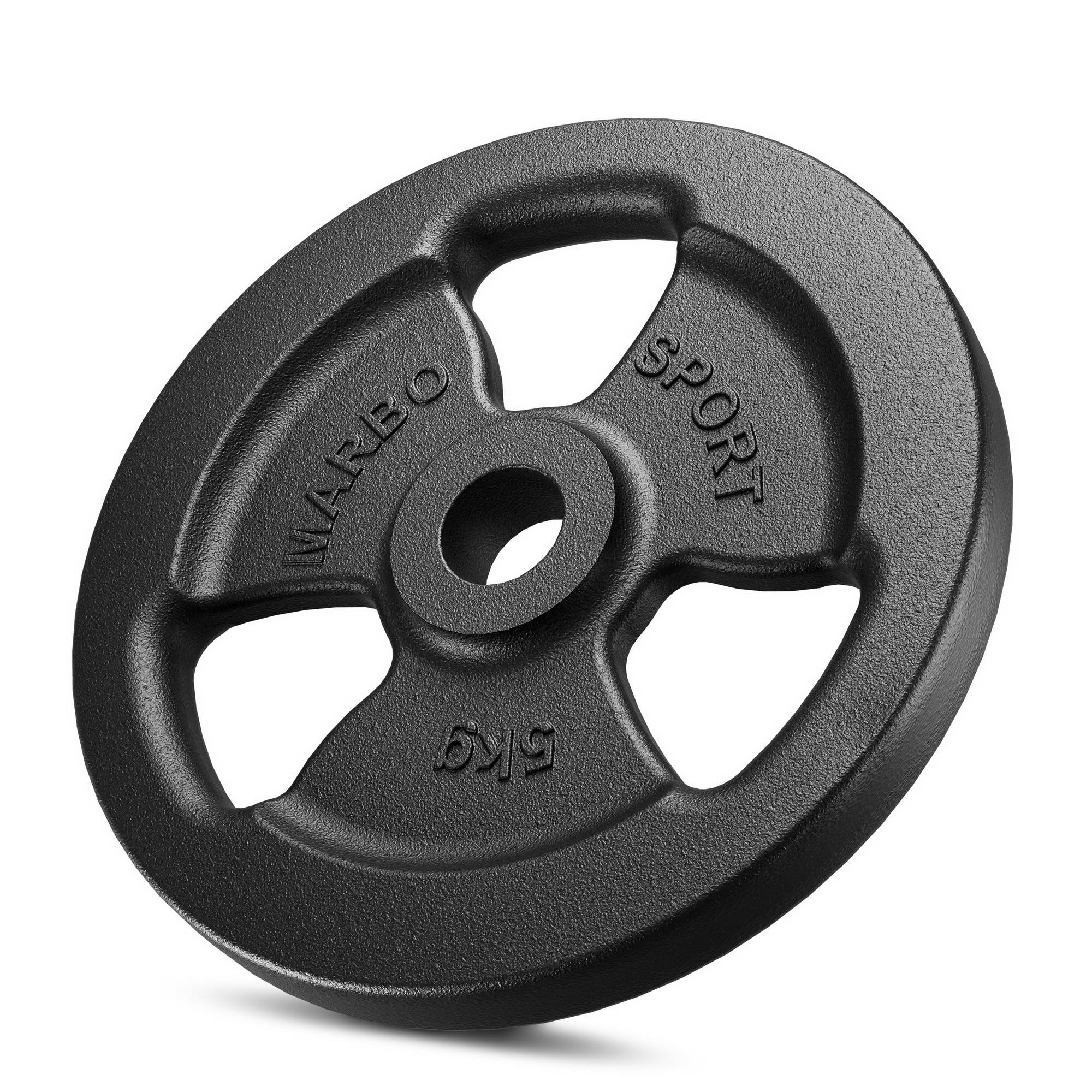 Standard cast iron Tri Grips weight plate 5 kg with o31 mm bore Marbo Sport