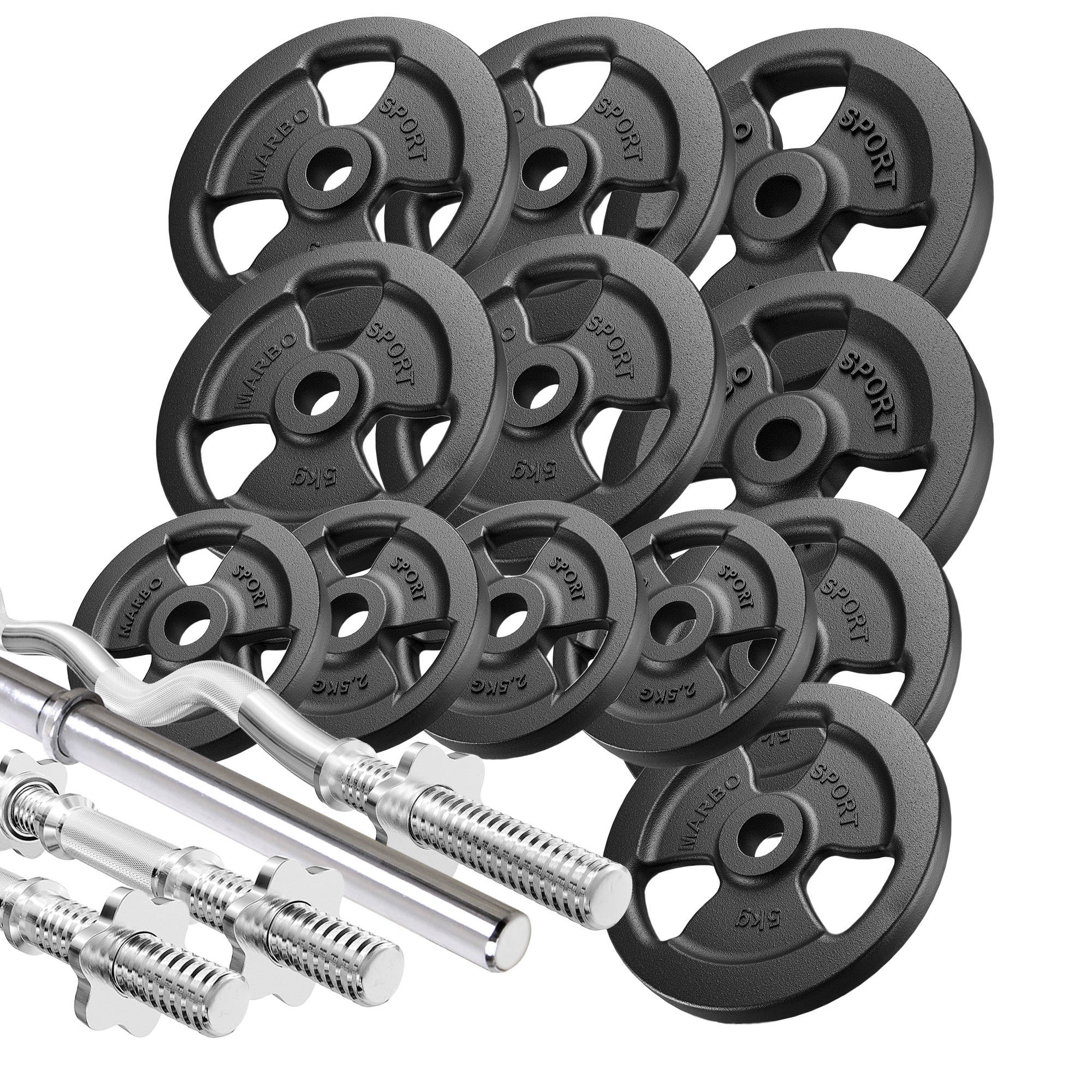 Set of reinforced grips and weights 83 kg - Marbo Sport