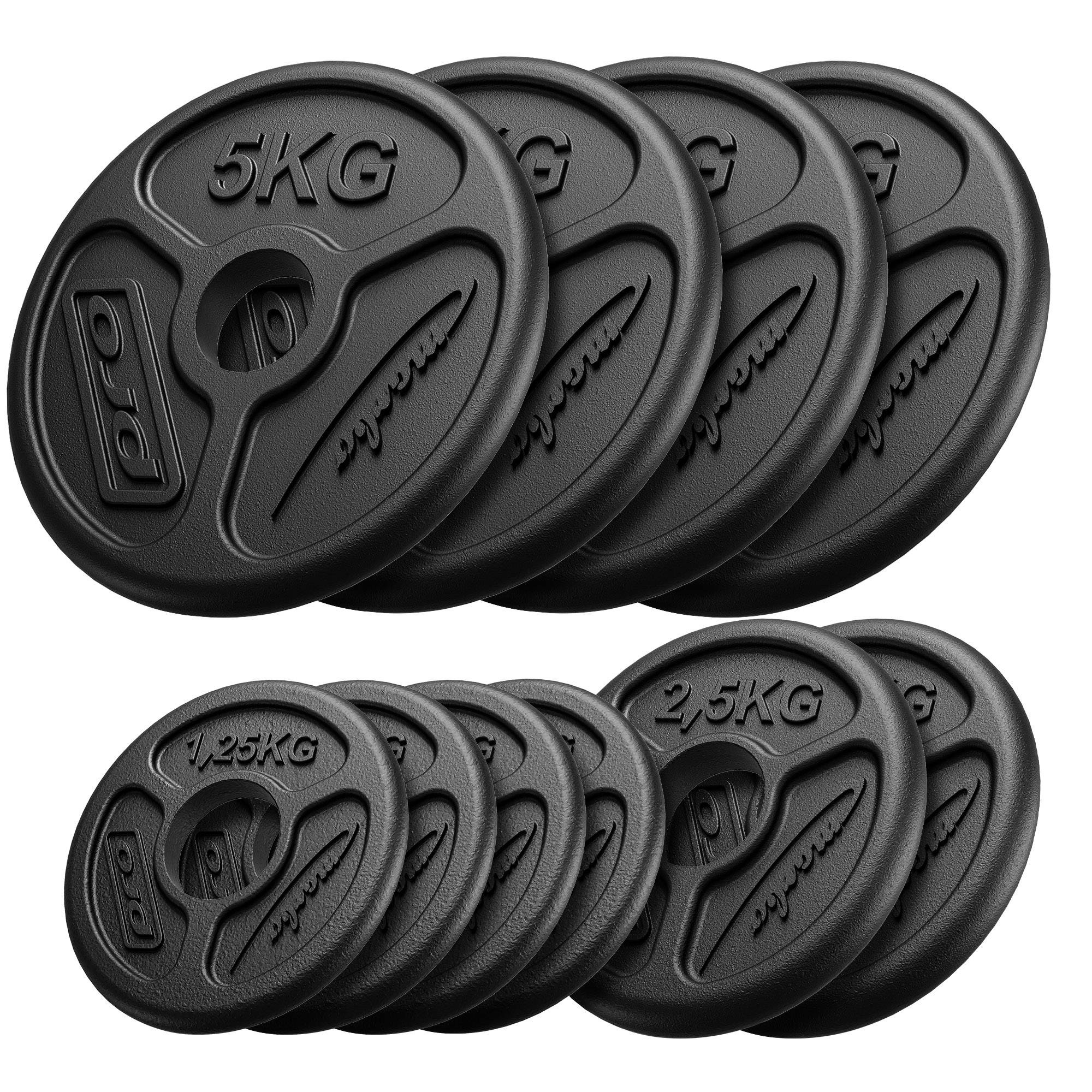 Olympic weight plates made of cast iron 4 x 5 kg 2 x 2.5 kg 4 x 1.25 kg Marbo Sport