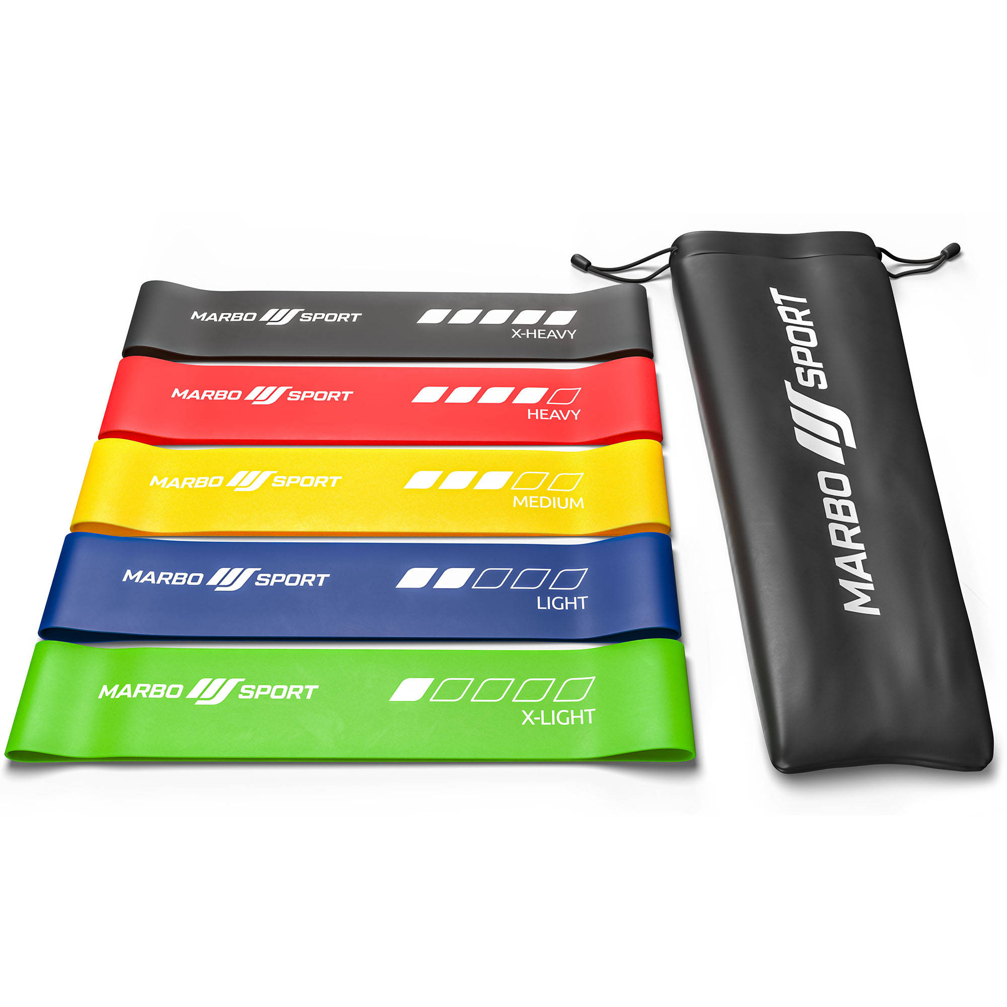 Set of 5 resistance bands 600 x 50 mm - multicolor - Marbo Sport