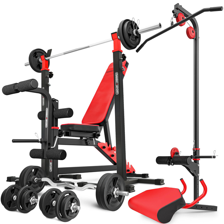 Set MS38_170KG_KIER Adjustable bench + Bench racks + Preacher curl
