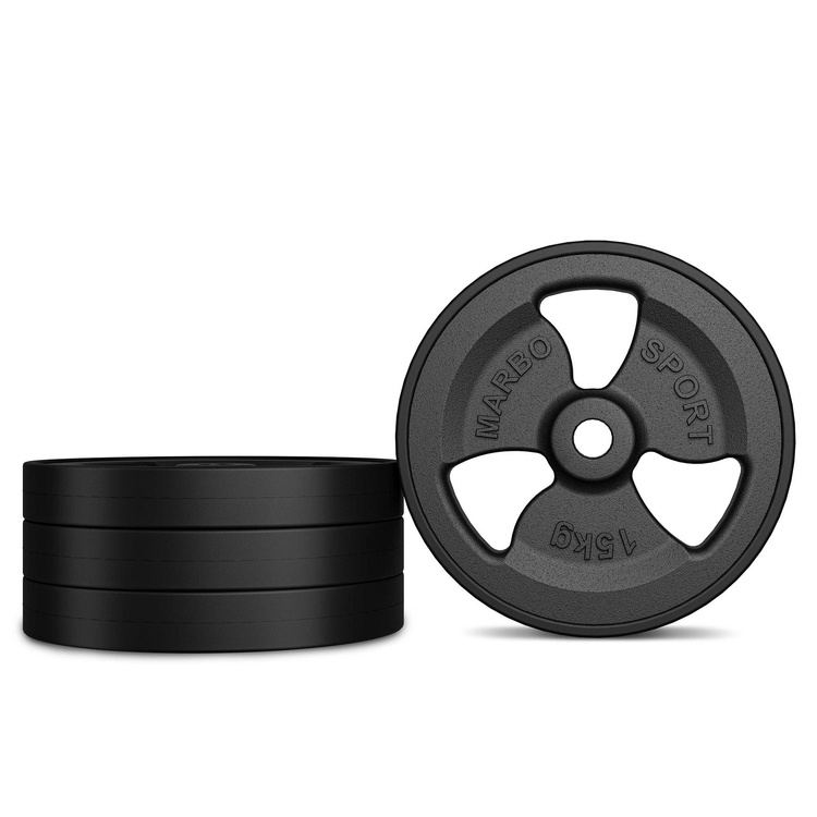 Cast iron rubberized disc 15 kg with ø31 mm bore MW-O15G-kier - Marbo Sport