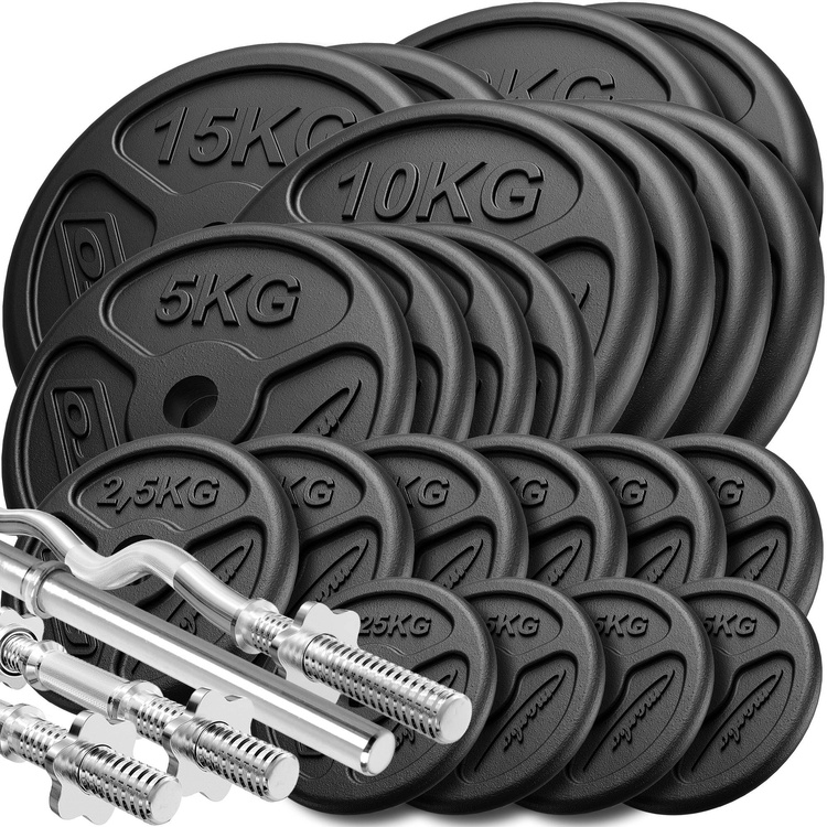 Set of reinforced barbells and slim weights 173 kg - Marbo Sport