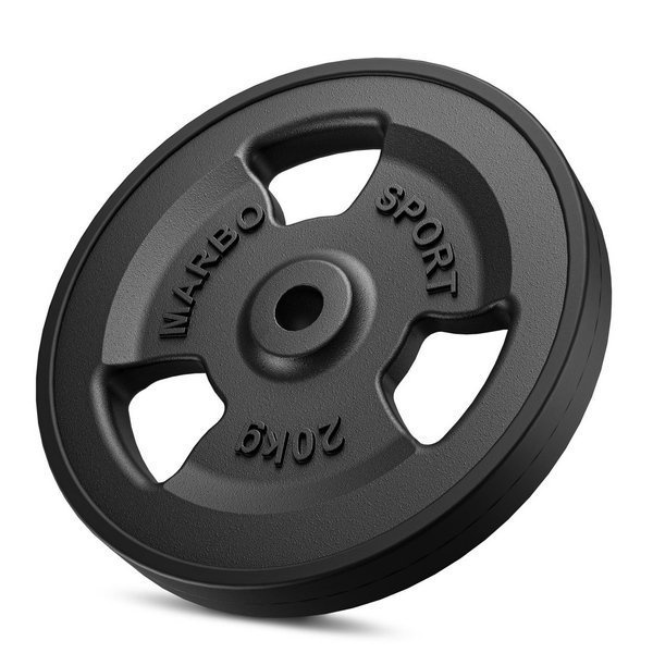 Cast iron rubberized disc 20 kg with ø31 mm bore MW-O20G-kier - Marbo Sport