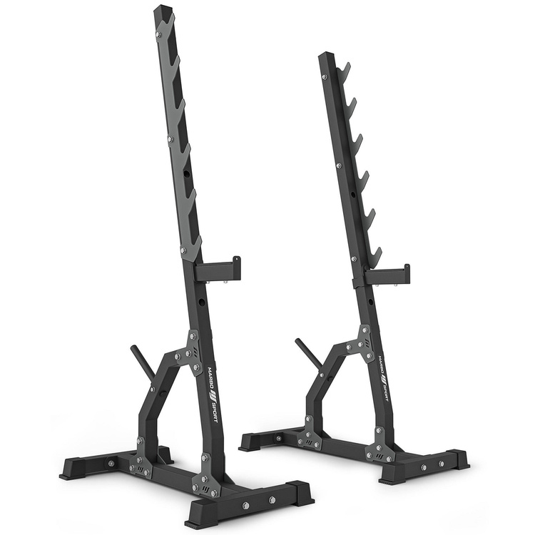 Set MS8_2.0_83KG | double-sided adjustable training bench + multilevel barbell racks (2 pieces) + bar and weight plates set 83 kg - Marbo Sport