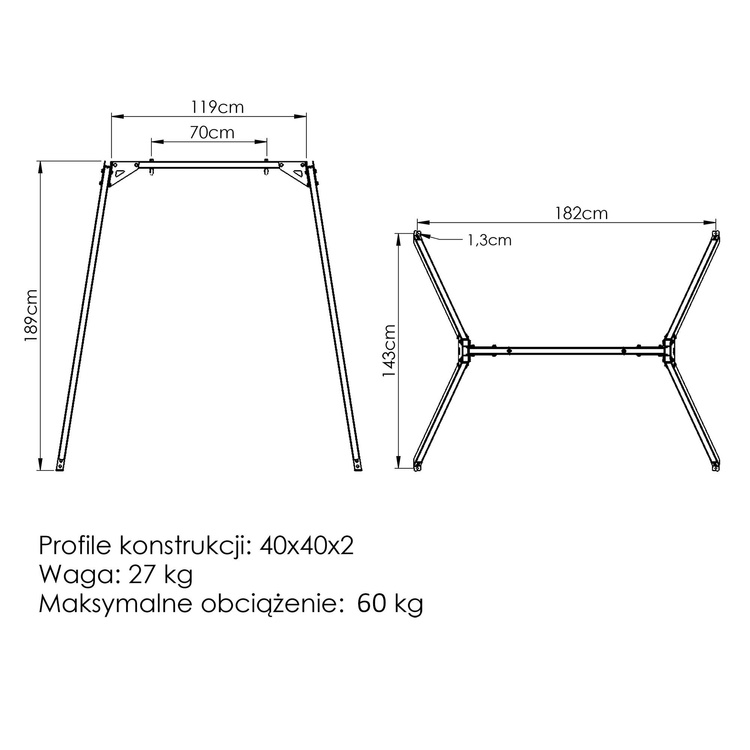 Single-seater swing (frame) SLIM MO-019 - Marbo Sport