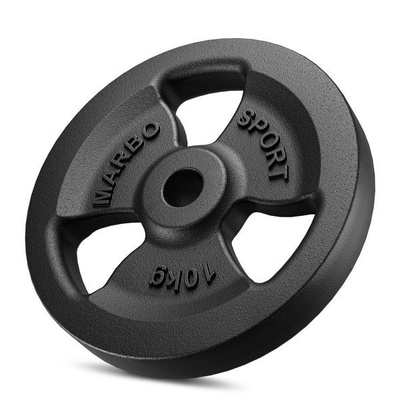 Standard cast-iron Tri Grips weight plate 10 kg with ø31 mm bore - Marbo Sport