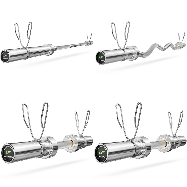 65kg set | Olympic 180cm barbell + Olympic 120cm light broken barbell + 2x Olympic 50cm short barbell + Olympic weights 2x5kg, 6x2.5kg, 4x1.25kg - Marbo Sport