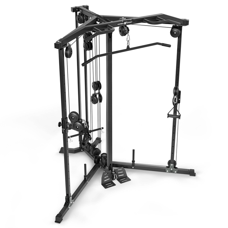 Free weight training station with upper and lower cable pulley MS-W106 2.0 – Marbo Sport