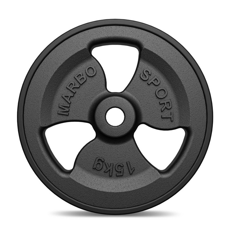 Cast iron rubberized disc 15 kg with ø31 mm bore MW-O15G-kier - Marbo Sport