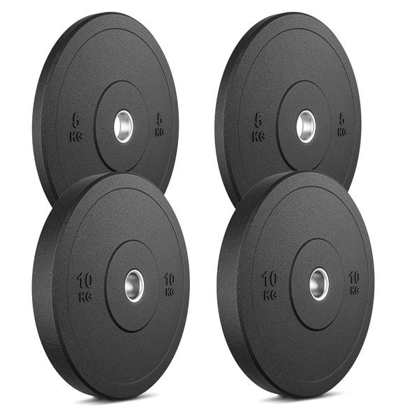 Solid rubber weight plates set - MW-Bumper - 30 kg / 2 x 10 kg + 2 x 5 kg - Marbo Sport