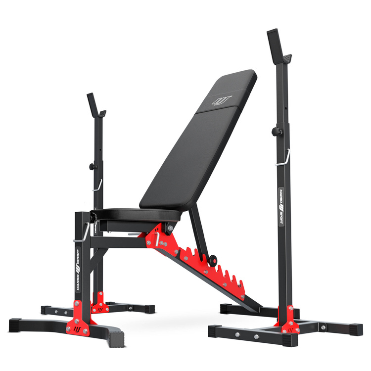 Set MH19 | Adjustable bench with adapter MH-L115 + Adjustable exercise racks stands MH-S201 - Marbo Sport