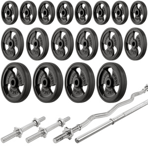 Set MH8_155KG_KIER_G | Adjustable bench MH-L114 + Multi rack MH-S204 + reinforced bars and rubberized weights set 113 kg - Marbo Sport