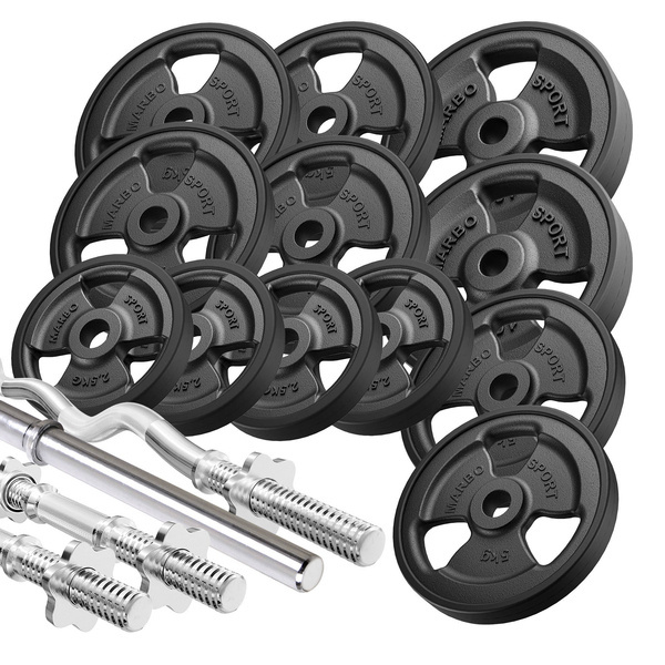 Set of reinforced grips and rubberized weights 83 kg - Marbo Sport