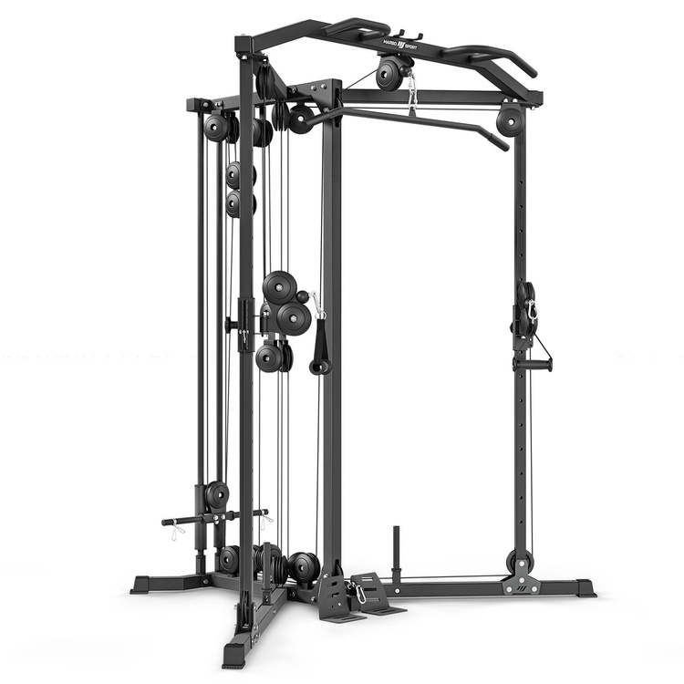 Free weight training station with upper and lower cable pulley MS-W106 2.0 – Marbo Sport