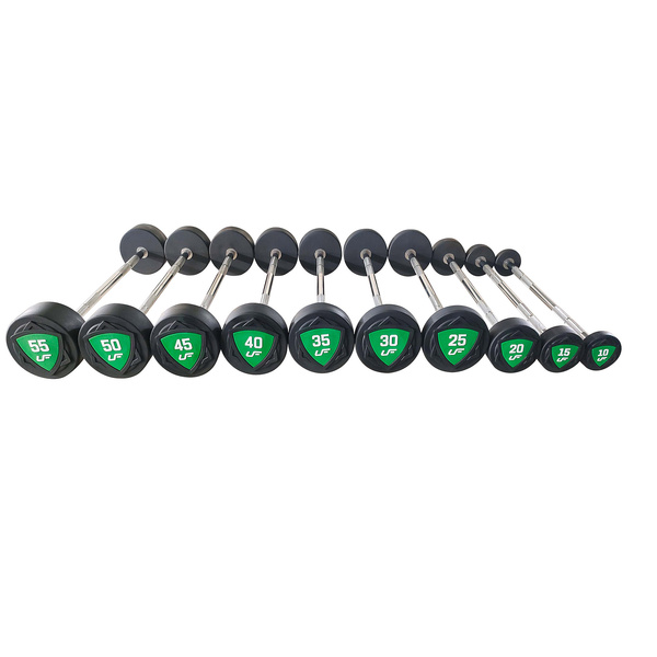 Set of straight polyurethane barbells 10-55 kg (5 kg increments) 325 kg – UpForm