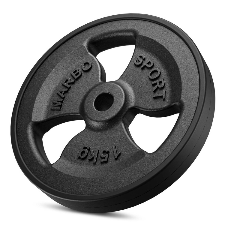 Cast iron rubberized disc 15 kg with ø31 mm bore MW-O15G-kier - Marbo Sport