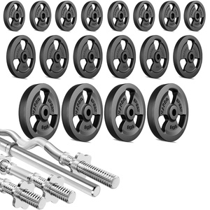 Set of reinforced grips and weights 113 kg - Marbo Sport