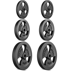 Tri-Grip weight plates made of cast iron set 60 kg / 2 x 15 kg + 2 x 10 kg + 2 x 5 kg - Marbo Sport