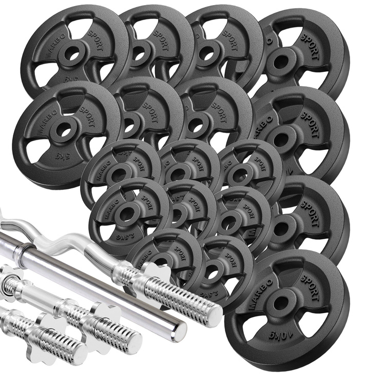 Set of reinforced grips and weights 113 kg - Marbo Sport