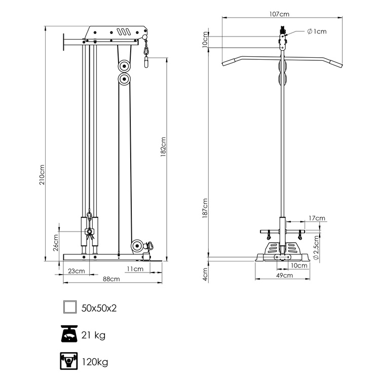 Wall-Mounted Lat Pulldown with Dual Guide Rails MS-W103 2.0 – Marbo Sport