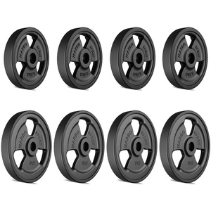 Tri-Grip rubberized cast iron weight plates set 30 kg / 4 x 5 kg + 4 x 2.5 kg - Marbo Sport