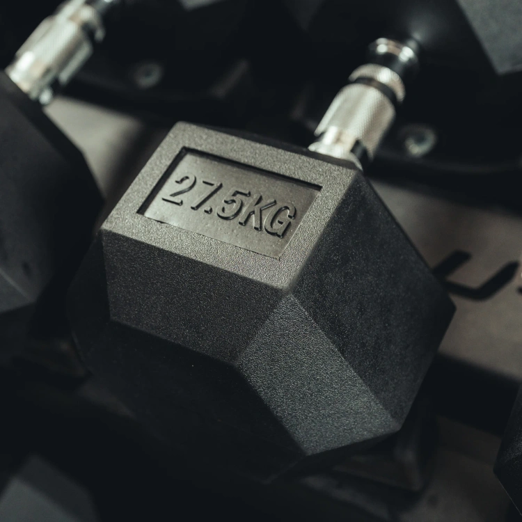 Rubber-coated HEX cast-iron dumbbell 27,5 kg - UpForm