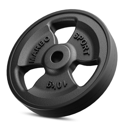 Cast iron rubberized disc 10 kg with ø31 mm bore MW-O10G-kier - Marbo Sport