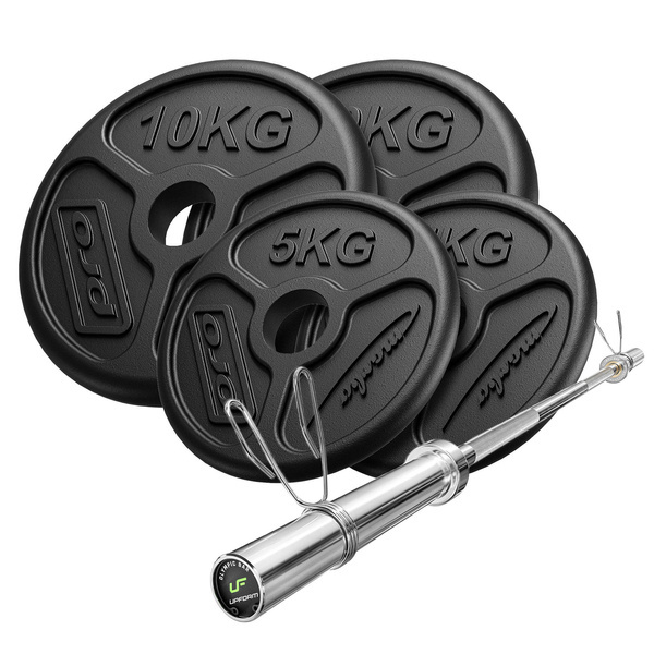 Set 45kg | Olympic barbell 180 cm + weight plates 2x10kg, 2x5kg - Marbo Sport