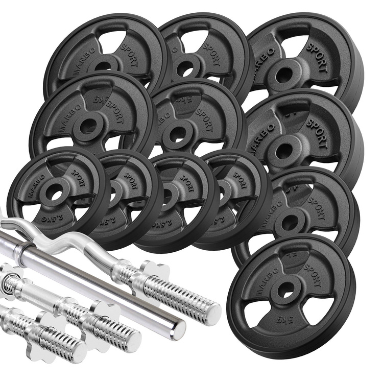 Set of reinforced grips and rubberized weights 83 kg - Marbo Sport