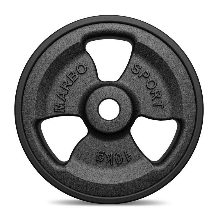 Cast iron rubberized disc 10 kg with ø31 mm bore MW-O10G-kier - Marbo Sport
