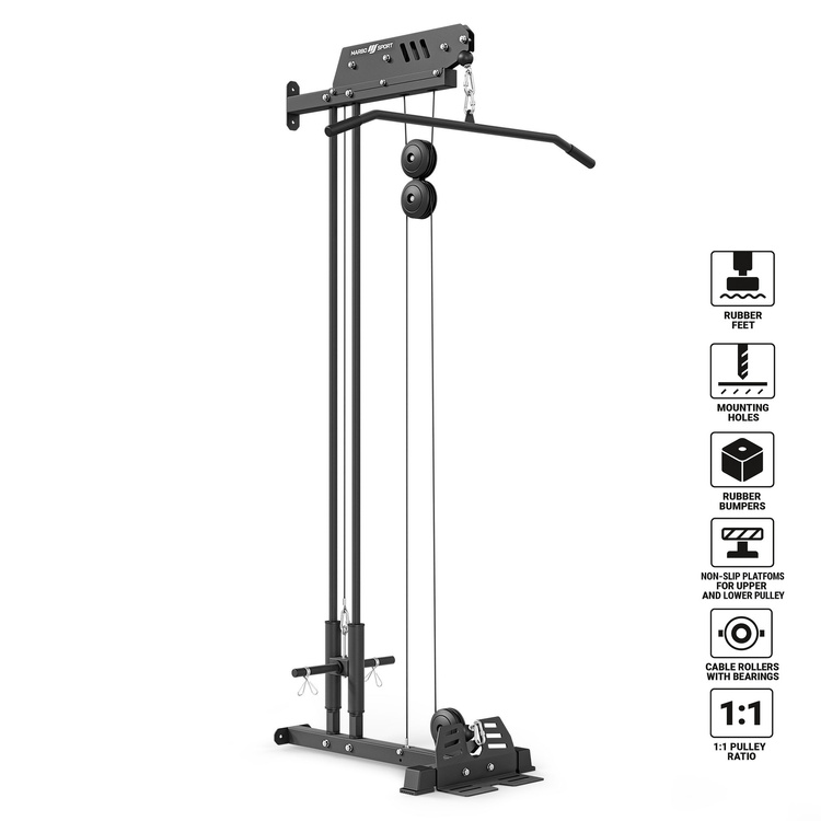 Wall-Mounted Lat Pulldown with Dual Guide Rails MS-W103 2.0 – Marbo Sport