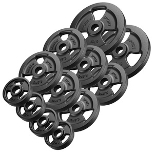 Tri-Grip weight plates made of cast iron set 29 kg / 2 x 5 kg + 6 x 2.5 kg + 4 x 1 kg - Marbo Sport