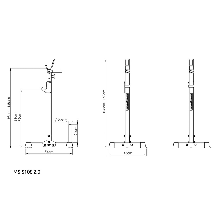 Multilevel barbell racks (2 pieces) with assistance MS-S108 2.0 - Marbo Sport