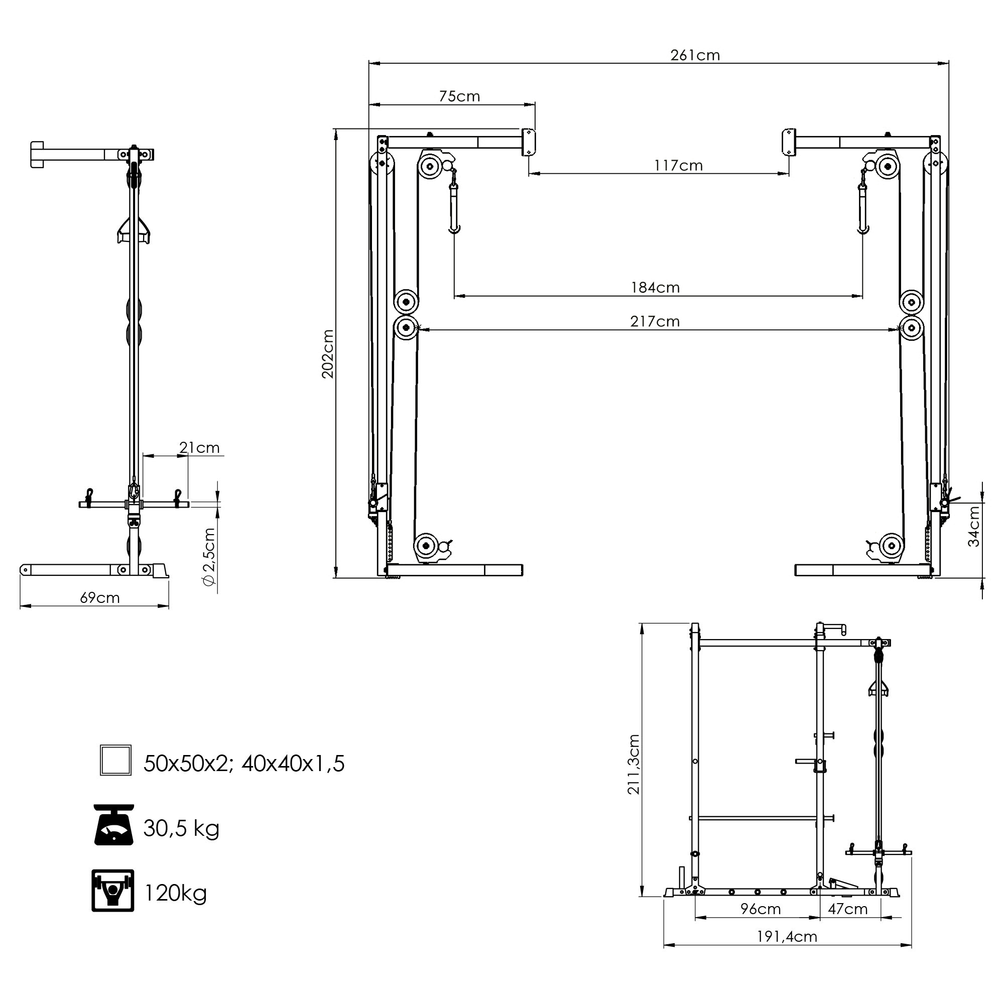 Cable crossover for rack cage MS-W108 2.0 - Marbo Sport