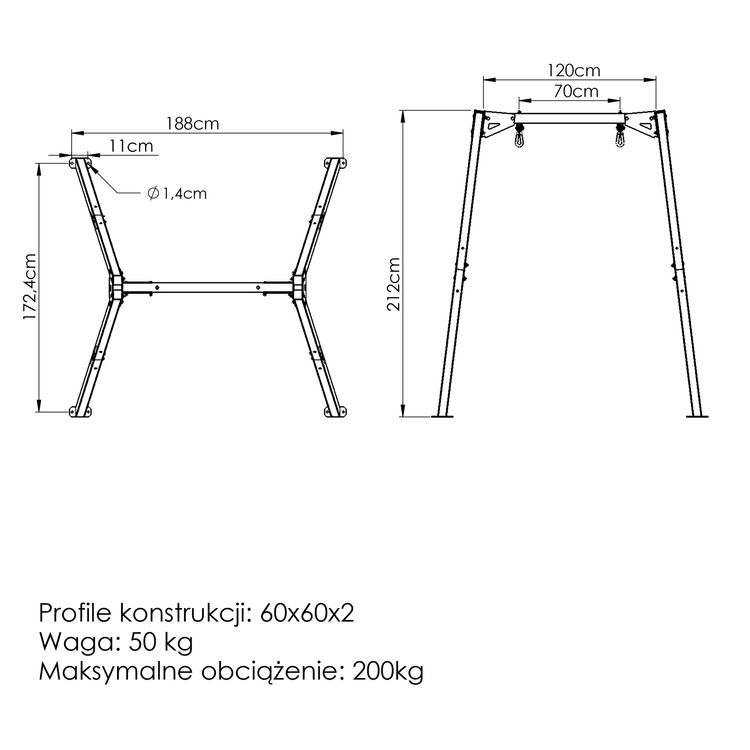 Single swing with storage (frame) PREMIUM MO-012 - Marbo Sport
