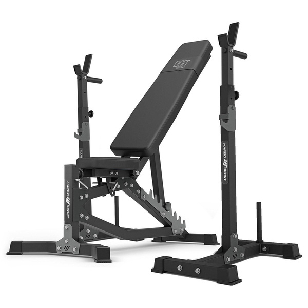 Set MS30_2.0 | double-sided adjustable training bench + multilevel barbell racks (2 pieces) with assistance - Marbo Sport