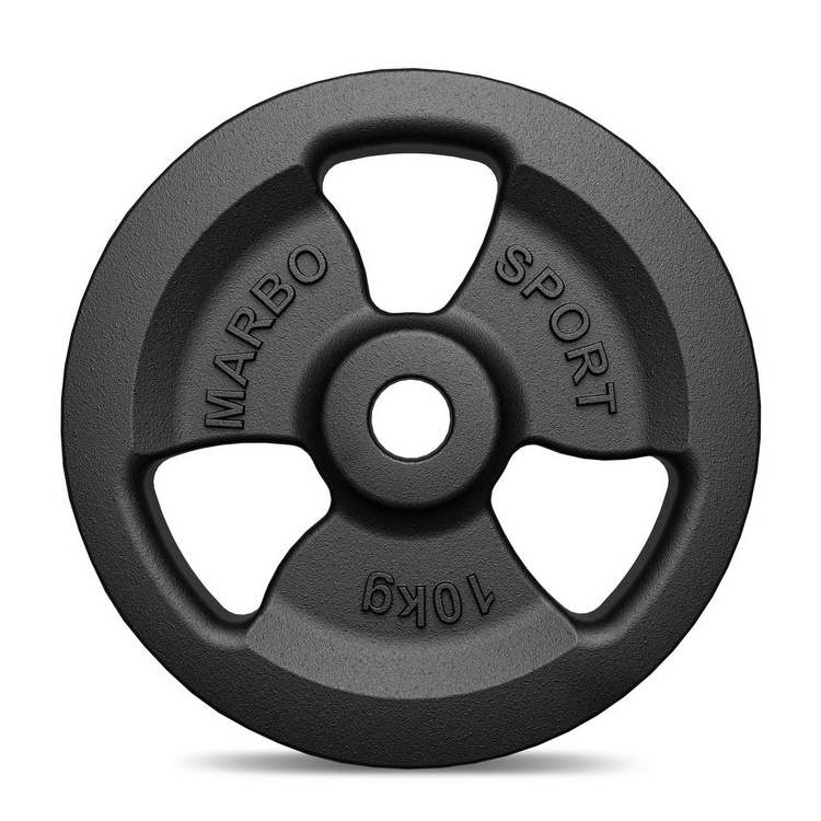 Standard cast-iron Tri Grips weight plate 10 kg with ø31 mm bore - Marbo Sport