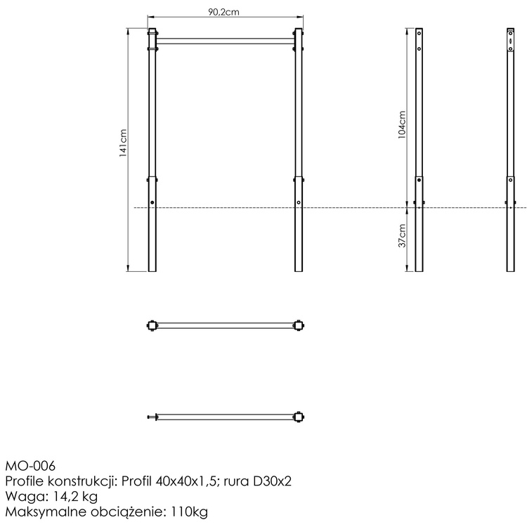 Outdoor dip station (long) MO-006 - Marbo Sport