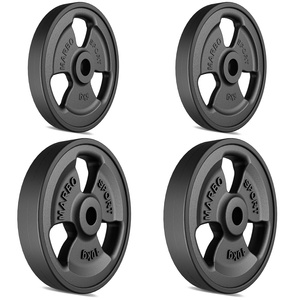 Tri-Grip rubberized cast iron weight plates set 30 kg / 2 x 10 kg + 2 x 5 kg - Marbo Sport