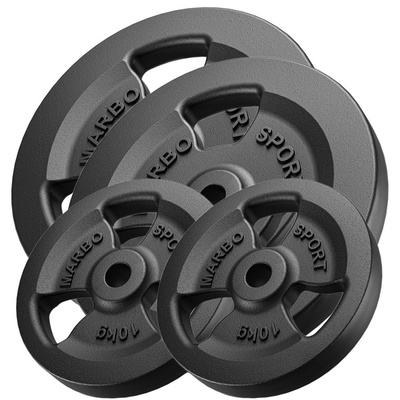 Tri-Grip weight plates made of cast iron set 60 kg / 2 x 20 kg + 2 x 10 kg - Marbo Sport
