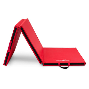 Folding gym mattress with Velcro (hard) 180 x 60 x 5 - red - Marbo Sport