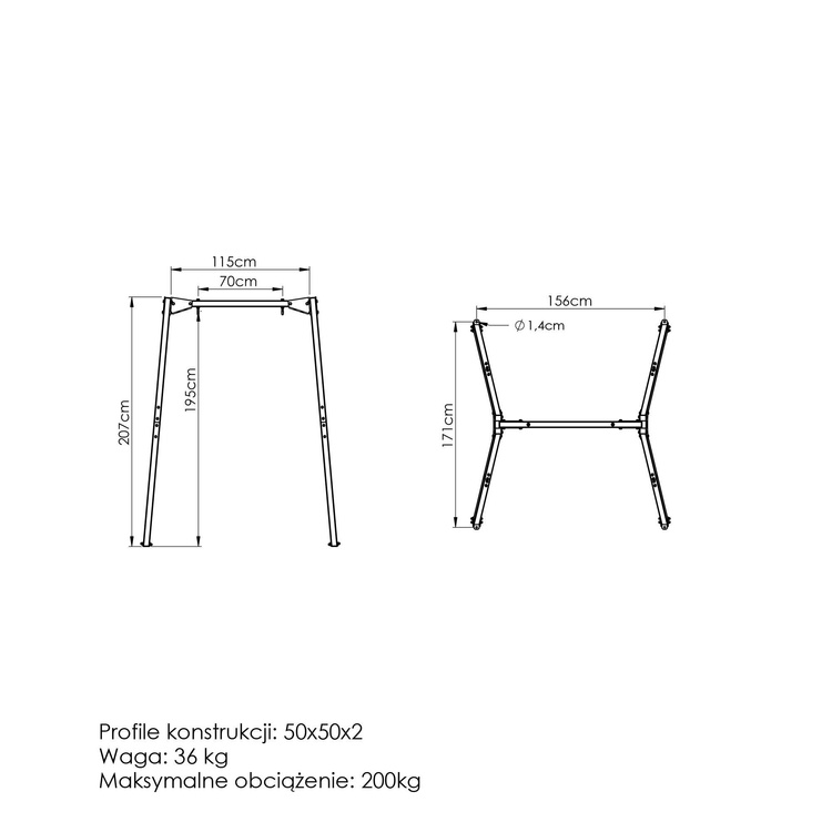 Single-seater swing (frame) MO-001 - Marbo Sport
