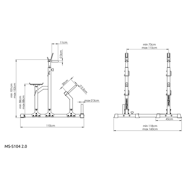 Combination stands with belay MS-S104 2.0 - Marbo Sport