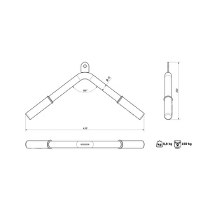 Triceps And Curl Bar Attachement MH-C105 - Marbo Sport