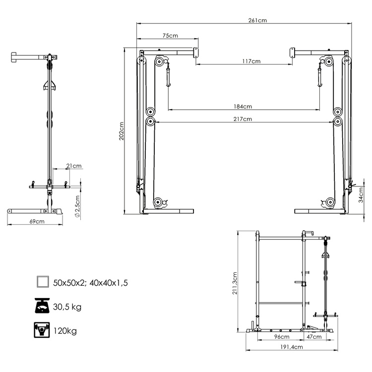 Cable crossover for rack cage MS-W108 2.0 - Marbo Sport
