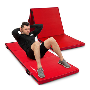 Folding gym mattress with Velcro (hard) 180 x 60 x 5 - red - Marbo Sport
