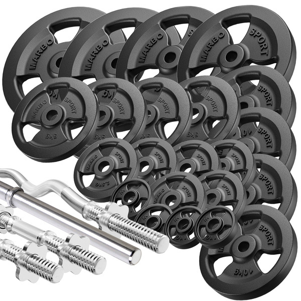 Set of reinforced grips and weights 172 kg - Marbo Sport