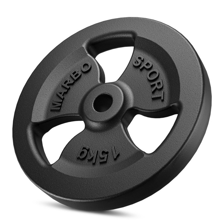 Tri-Grip weight plates made of cast iron set 60 kg / 2 x 15 kg + 2 x 10 kg + 2 x 5 kg - Marbo Sport