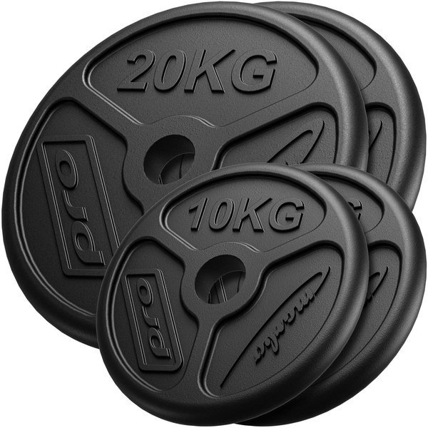 Olympia cast iron weight plates set 60 kg / 2 x 20 kg + 2 x 10 kg MW-2x20KG_2x10KG-OLI - Marbo Sport